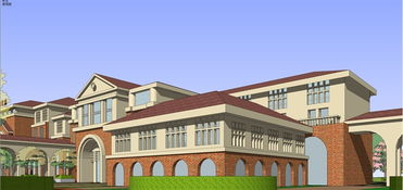 精品歐式風格中學建筑設計草圖大師模型探析